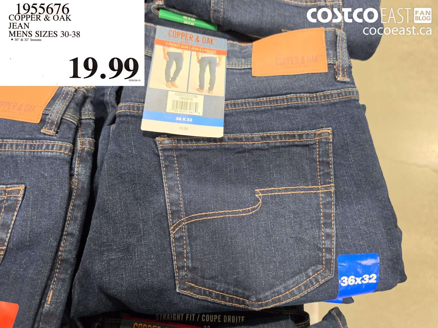 1955676 COPPER & OAK JEAN MENS SIZES 30-38 $19.99