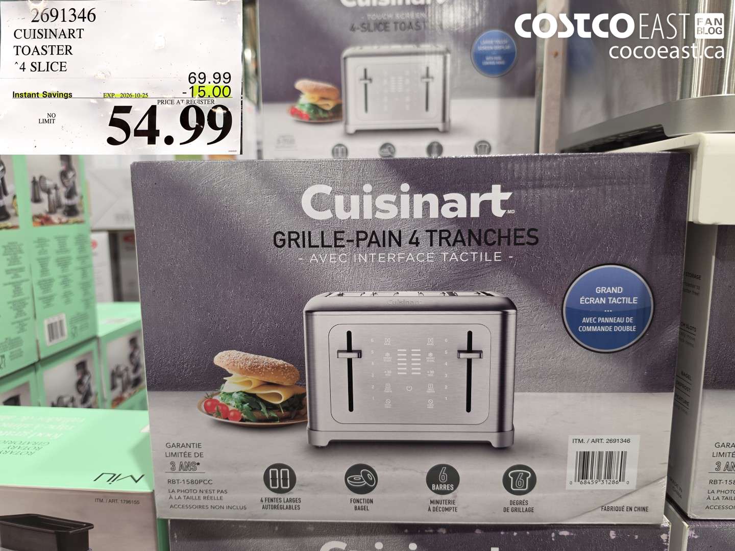 2691346 CUISINART TOASTER 4 SLICE ($15.00 INSTANT SAVINGS EXPIRES ON 2026-10-25) $54.99