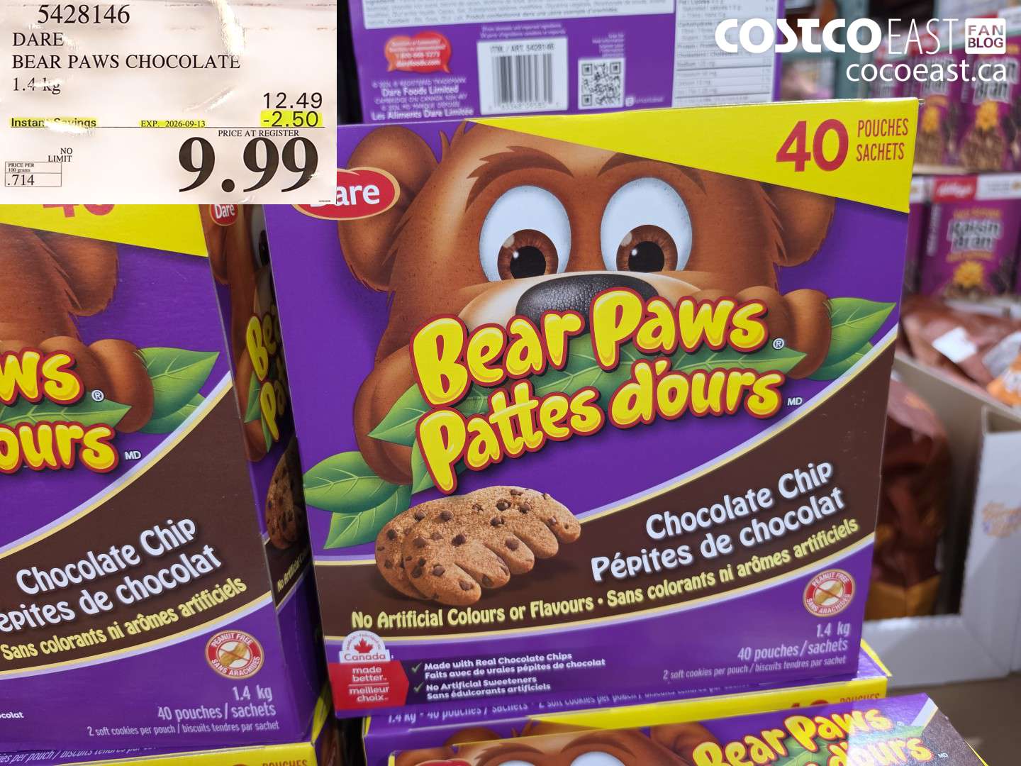 5428146 DARE BEAR PAWS CHOCOLATE 1.4 KG ($2.50 INSTANT SAVINGS EXPIRES ON 2026-09-13) $9.99
