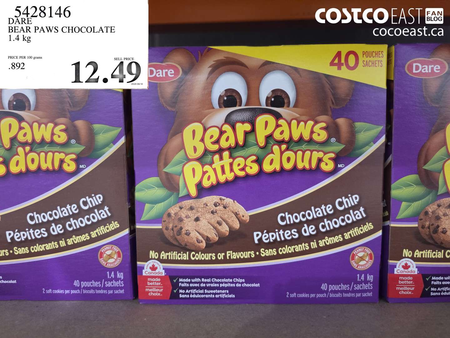 5428146 DARE BEAR PAWS CHOCOLATE 1.4 KG $12.49