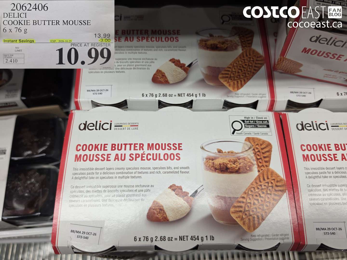 2062406 DELICI COOKIE BUTTER MOUSSE 6 X 76 G ($3.00 INSTANT SAVINGS EXPIRES ON 2026-10-25) $10.99