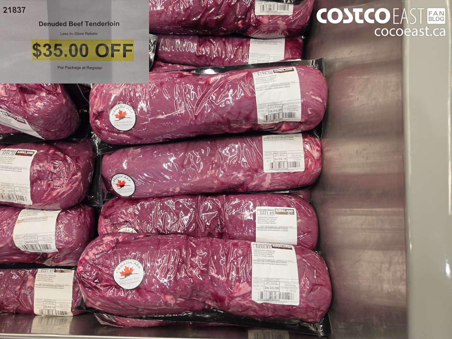 21837 DENUDED BEEF TENDERLOIN ($35.00 INSTANT SAVINGS)