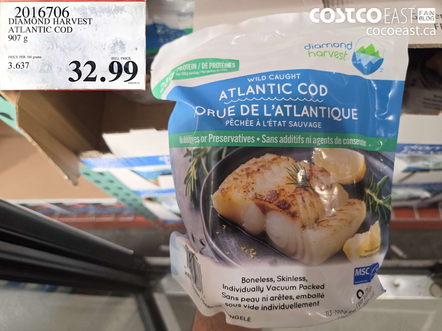 2016706 DIAMOND HARVEST ATLANTIC COD 907 G $32.99