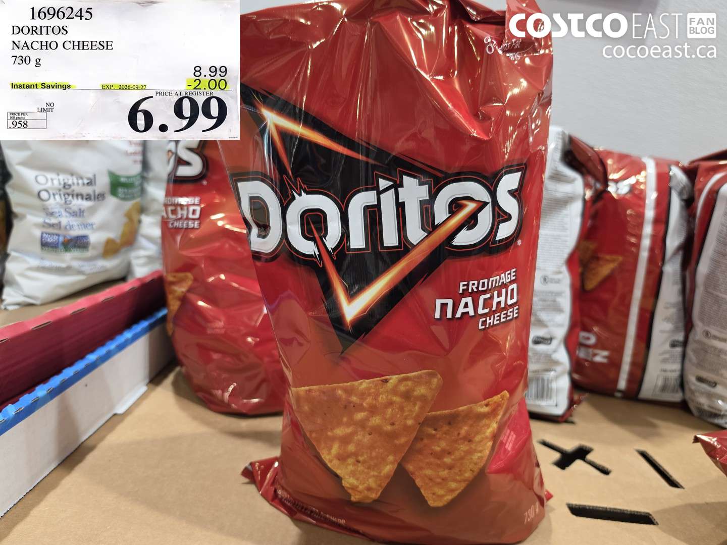 1696245 DORITOS NACHO CHEESE 730 G ($2.00 INSTANT SAVINGS EXPIRES ON 2026-09-27) $6.99
