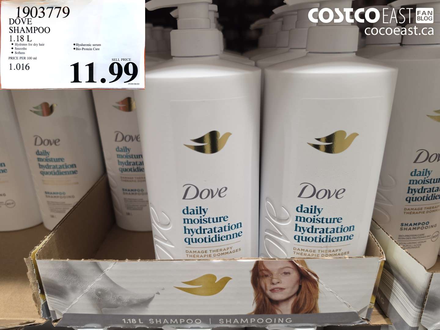 1903779 DOVE SHAMPOO 1.18 L $11.99