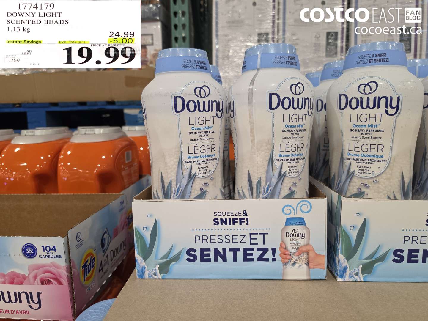 1774179 DOWNY LIGHT SCENTED BEADS 1.13 KG ($5.00 INSTANT SAVINGS EXPIRES ON 2026-10-11) $19.99