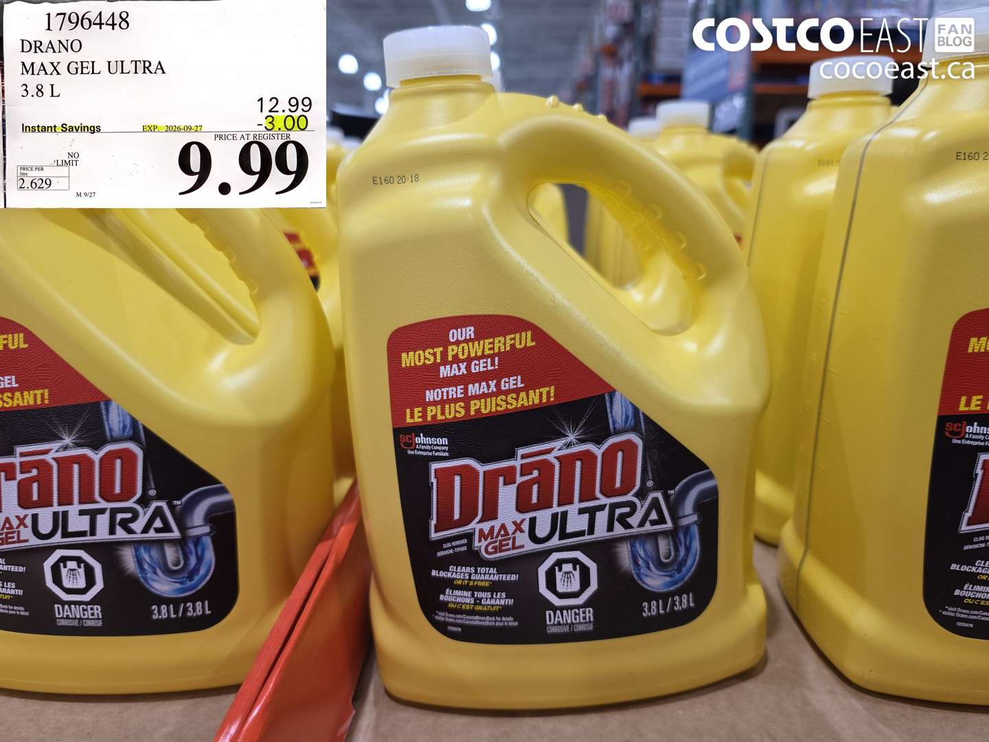 1796448 DRANO MAX GEL ULTRA 3.8 L ($3.00 INSTANT SAVINGS EXPIRES ON 2026-09-27) $9.99