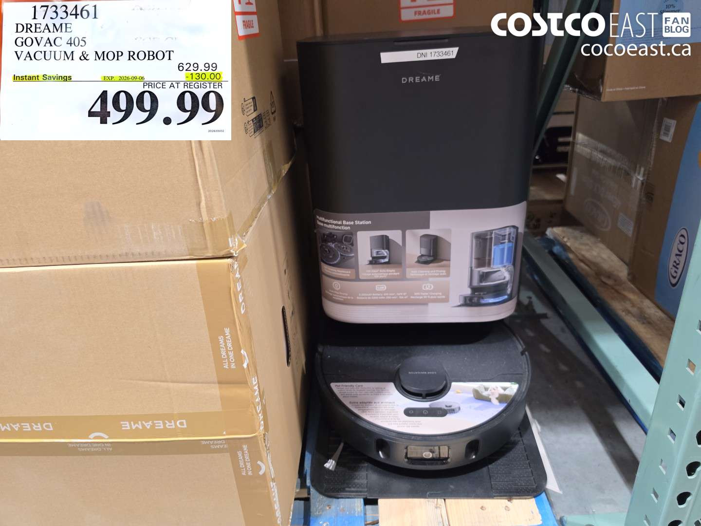 1733461 DREAME GOVAC 405 VACUUM & MOP ROBOT ($130.00 INSTANT SAVINGS EXPIRES ON 2026-09-06) $499.99