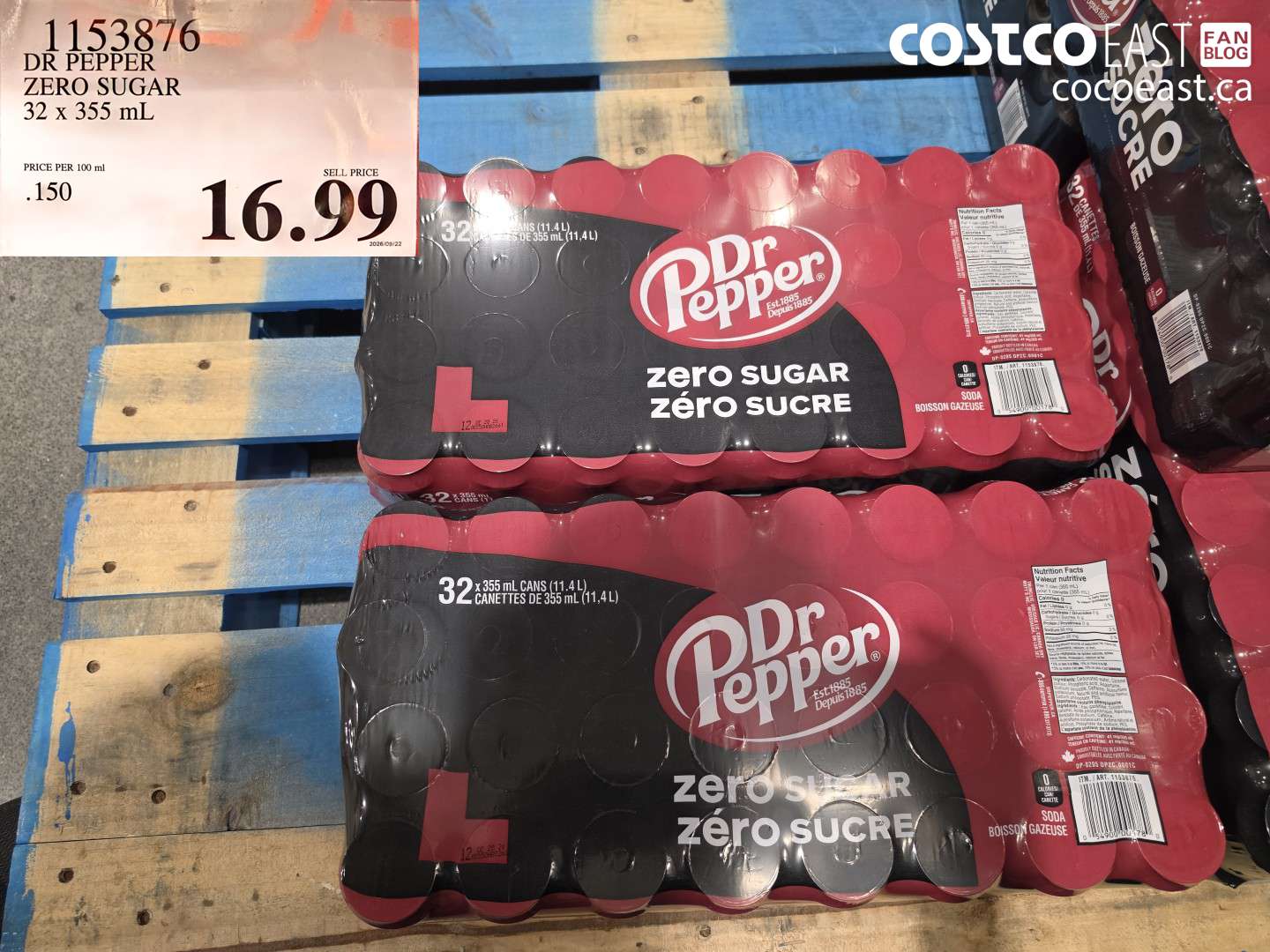1153876 DR PEPPER ZERO SUGAR 32 X 355 ML $16.99