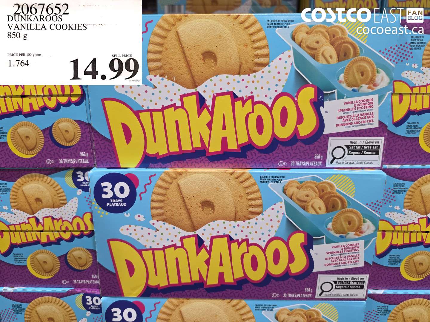 2067652 DUNKAROOS VANILLA COOKIES 850 G $14.99