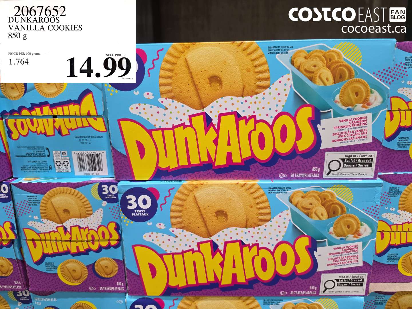 2067652 DUNKAROOS VANILLA COOKIES 850 G $14.99