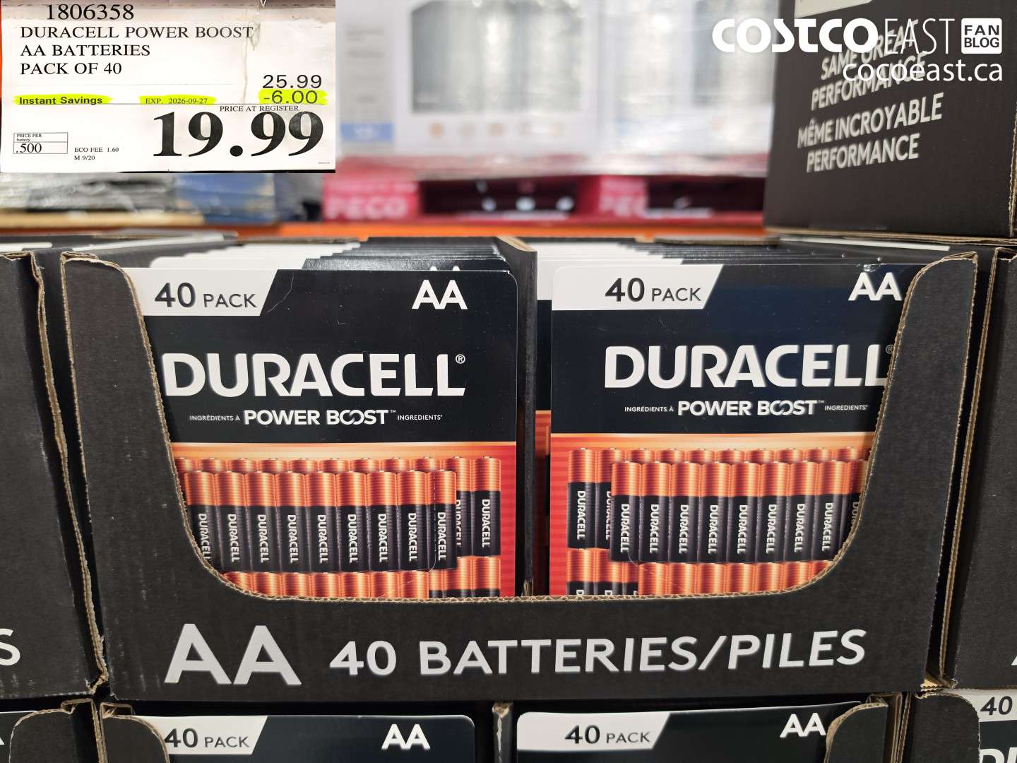 1806358 DURACELL POWER BOOST AA BATTERIES PACK OF 40 ($6.00 INSTANT SAVINGS EXPIRES ON 2026-09-27) $19.99