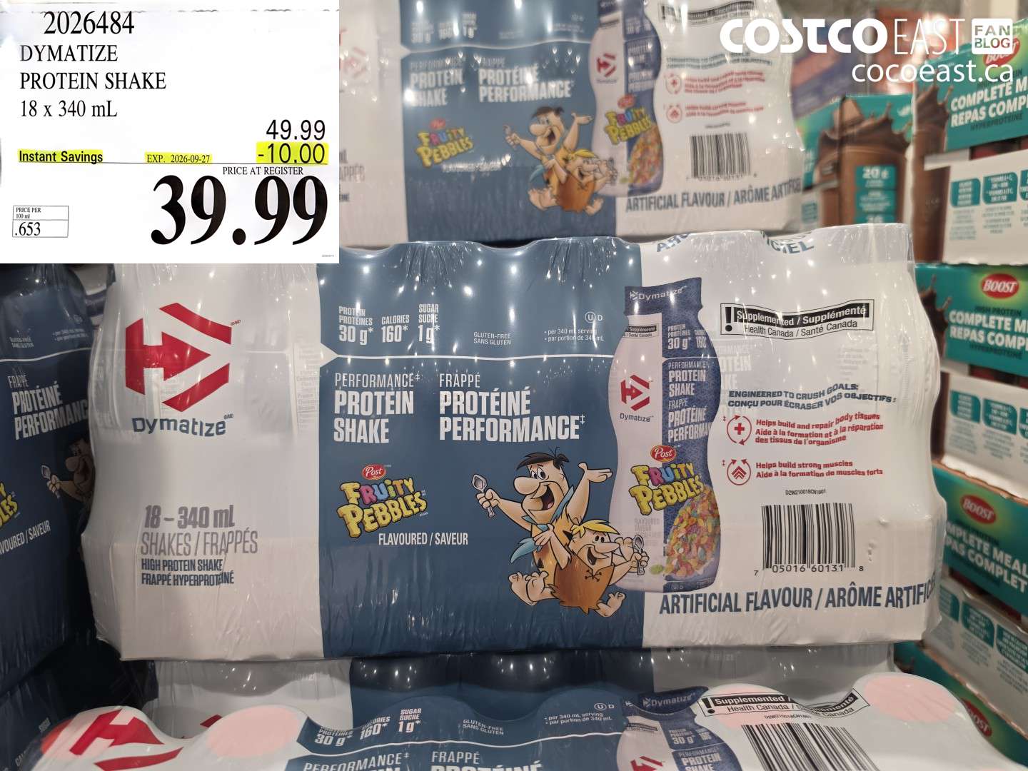 2026484 DYMATIZE PROTEIN SHAKE 18 X 340 ML ($10.00 INSTANT SAVINGS EXPIRES ON 2026-09-27) $39.99