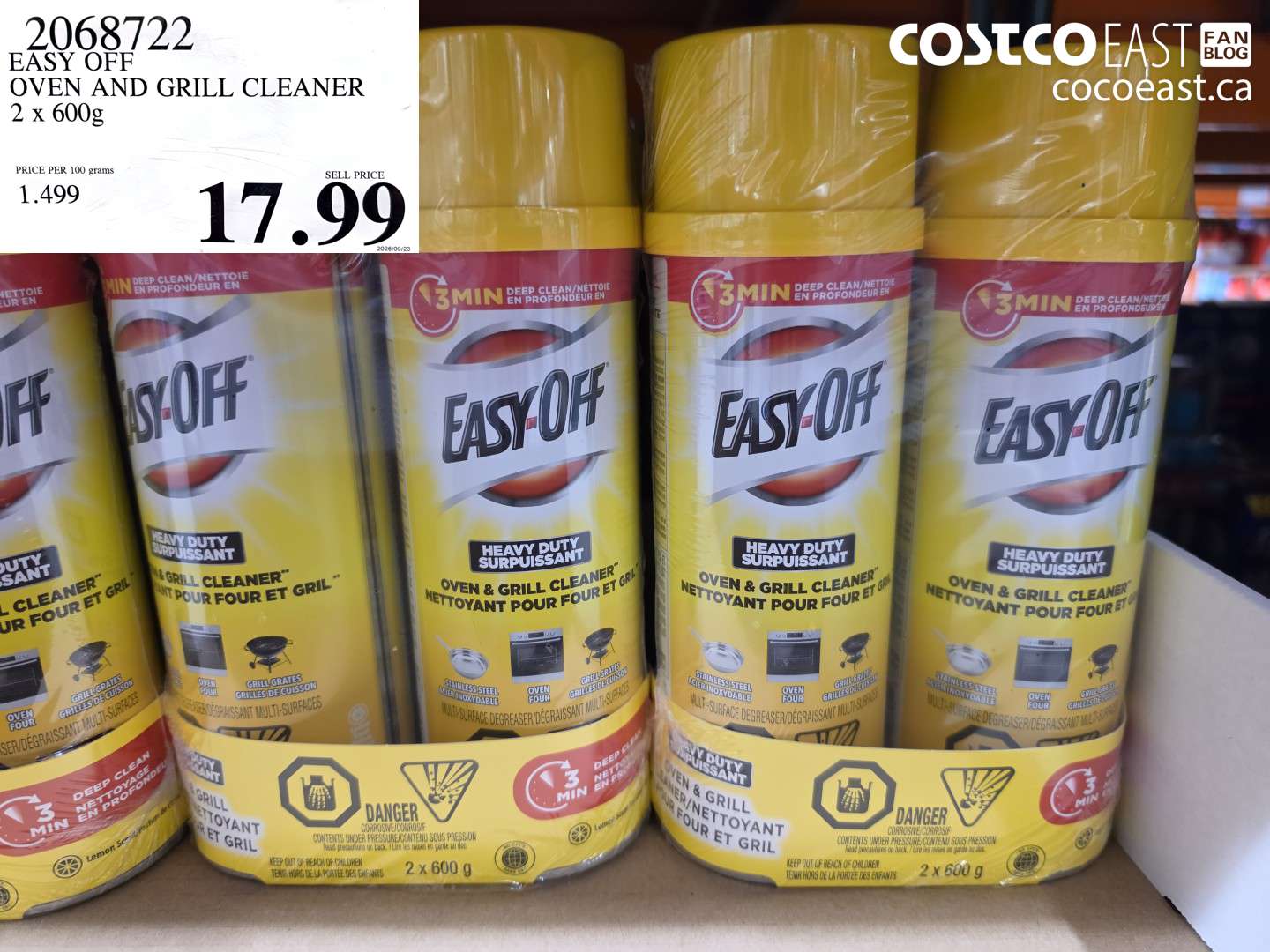 2068722 EASY OFF OVEN AND GRILL CLEANER 2 X 600G $17.99