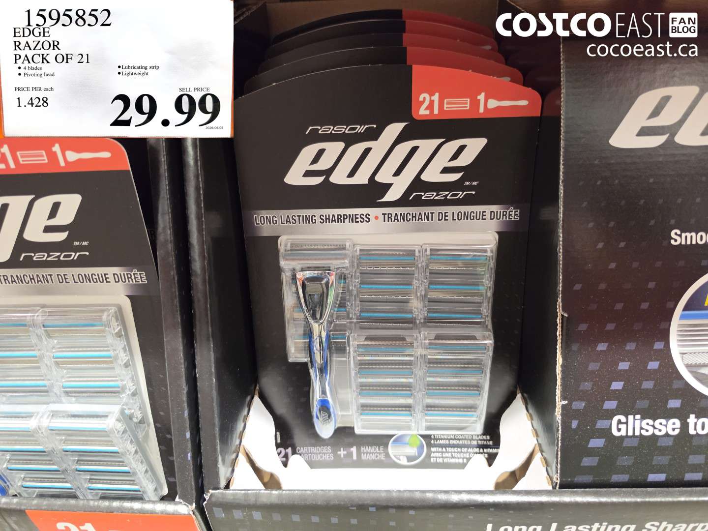 1595852 EDGE RAZOR PACK OF 21 $29.99
