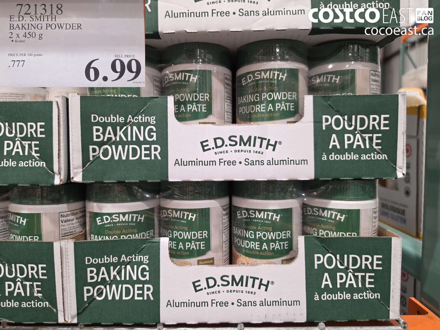 721318 E.D. SMITH BAKING POWDER 2 X 450 G $6.99