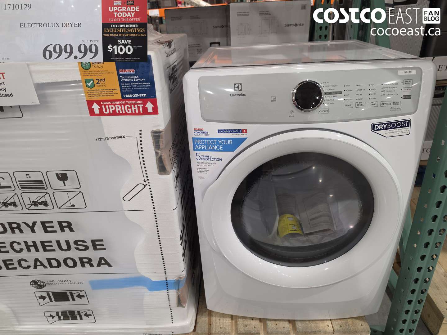 1710129 ELECTROLUX DRYER ($100.00 INSTANT SAVINGS EXPIRES ON 2026-09-13) $599.99