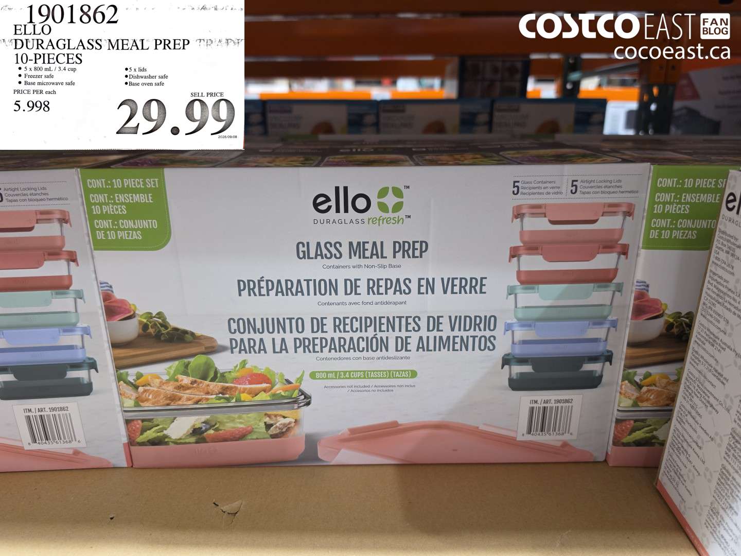 1901862 ELLO DURAGLASS MEAL PREP 10-PIECES $29.99