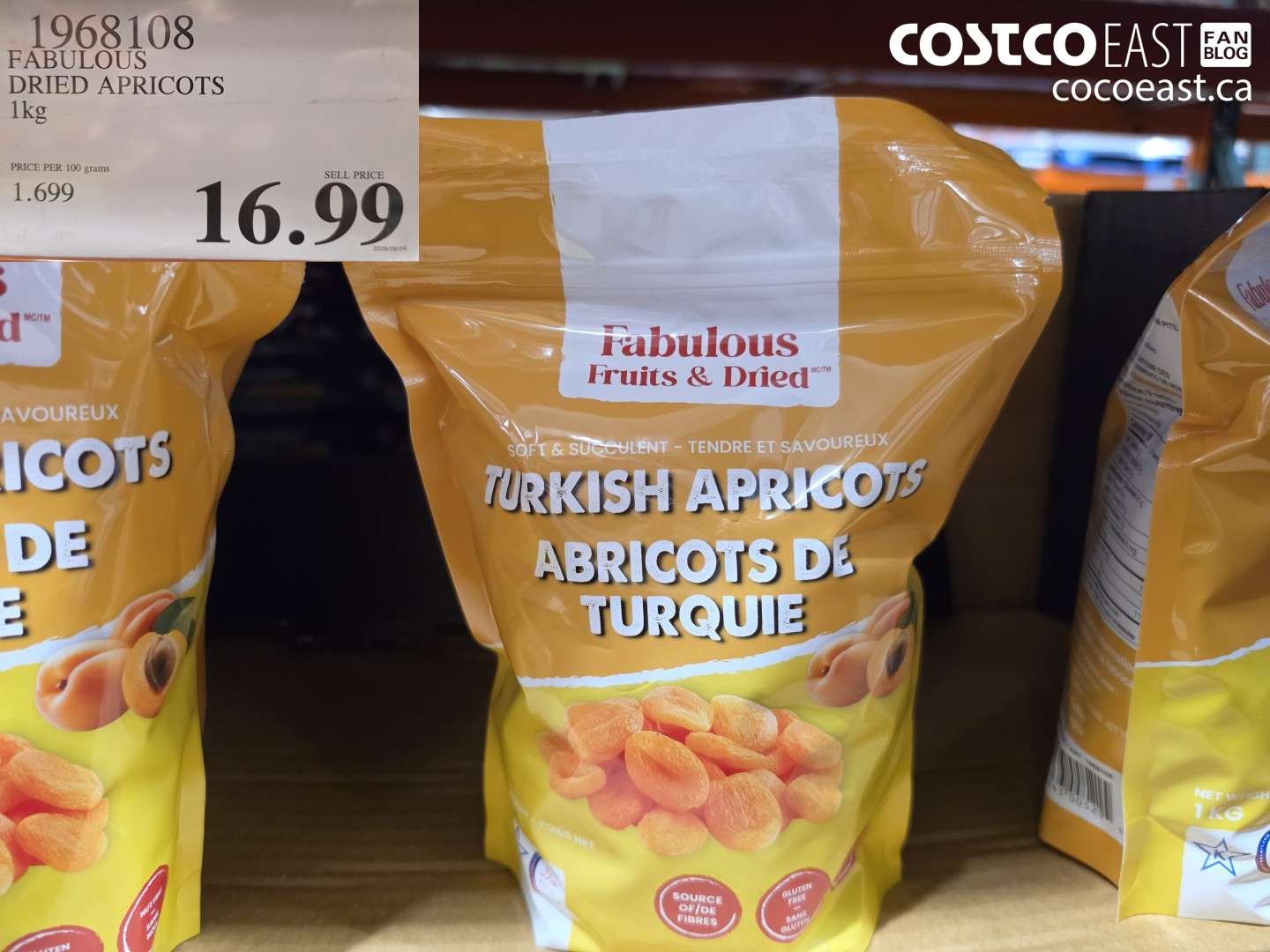 1968108 FABULOUS DRIED APRICOTS 1KG $16.99