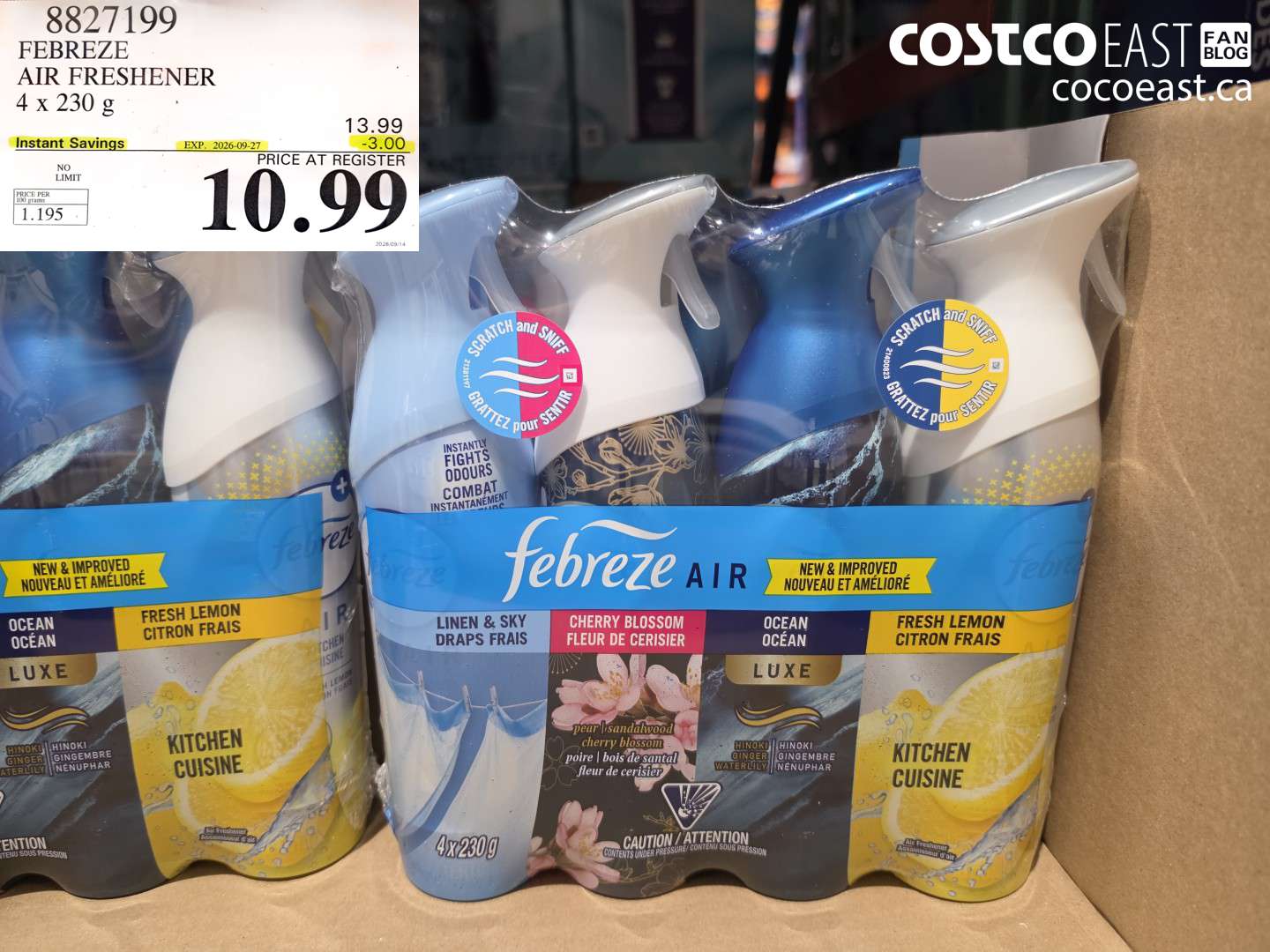 8827199 FEBREZE AIR FRESHENER 4 X 230 G ($3.00 INSTANT SAVINGS EXPIRES ON 2026-09-27) $10.99