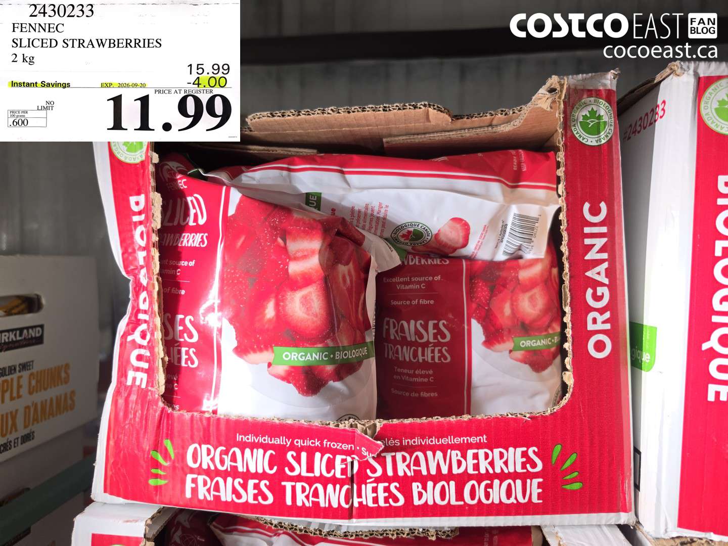 2430233 FENNEC SLICED STRAWBERRIES 2 KG ($4.00 INSTANT SAVINGS EXPIRES ON 2026-09-20) $11.99