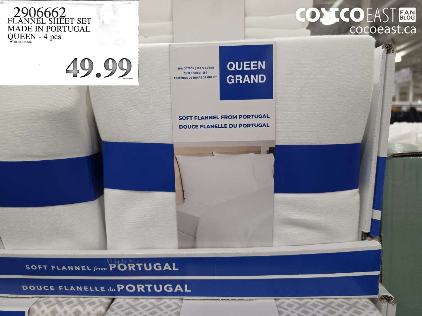 2906662 FLANNEL SHEET SET MADE IN PORTUGAL QUEEN - 4 PCS $49.99