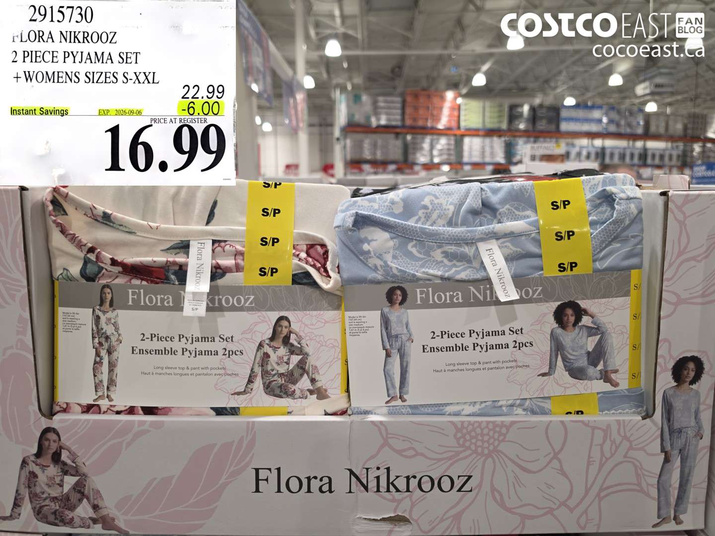 2915730 FLORA NIKROOZ 2 PIECE PYJAMA SET WOMENS SIZES S-XXL ($6.00 INSTANT SAVINGS EXPIRES ON 2026-09-06) $16.99
