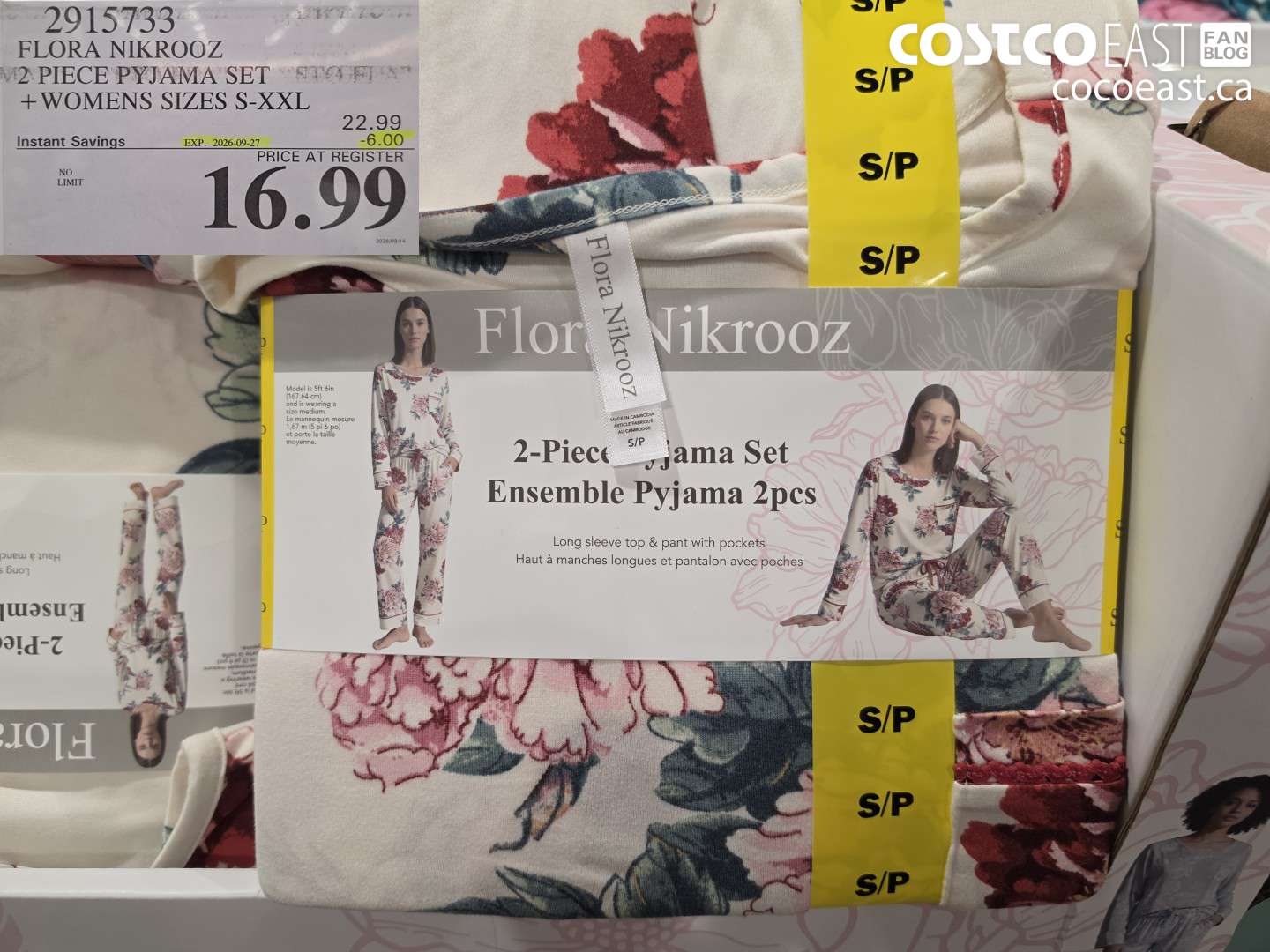 2915733 FLORA NIKROOZ 2 PIECE PYJAMA SET WOMENS SIZES S-XXL ($6.00 INSTANT SAVINGS EXPIRES ON 2026-09-27) $16.99