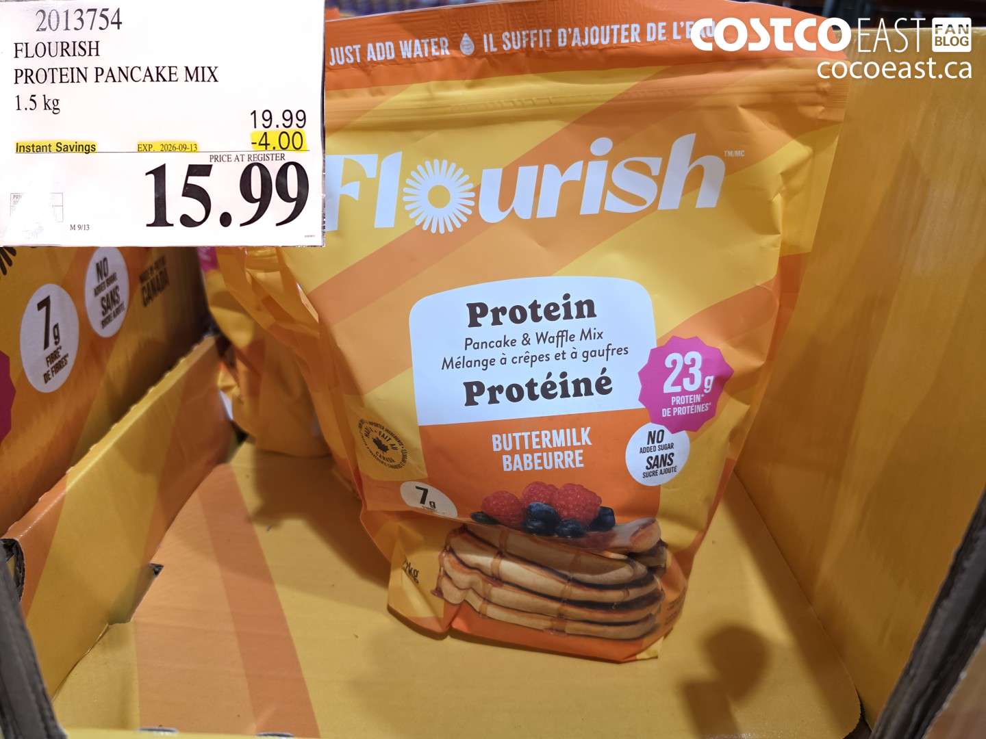 2013754 FLOURISH PROTEIN PANCAKE MIX 1.5 KG ($4.00 INSTANT SAVINGS EXPIRES ON 2026-09-13) $15.99