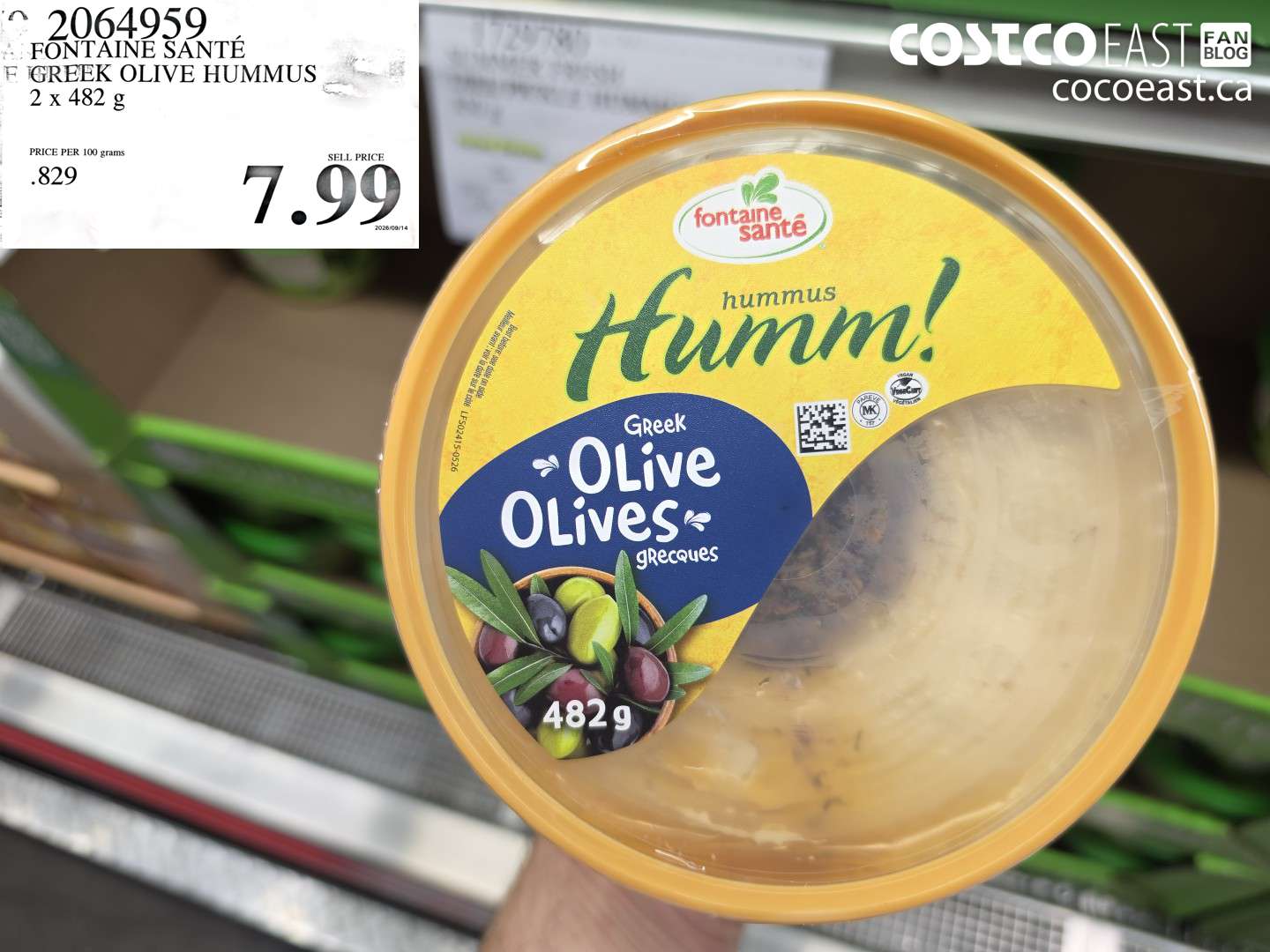 2064959 FONTAINE SANTÉ GREEK OLIVE HUMMUS 2 X 482 G $7.99