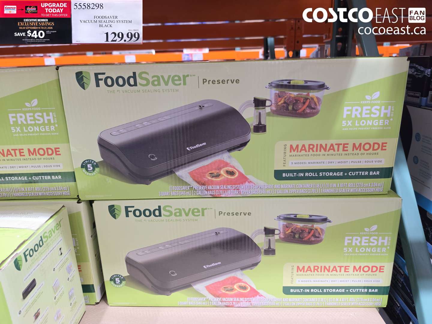 5558298 FOODSAVER VACUUM SEALING SYSTEM BLACK 40 OFF (EXPIRES ON 2026-09-27) $89.99