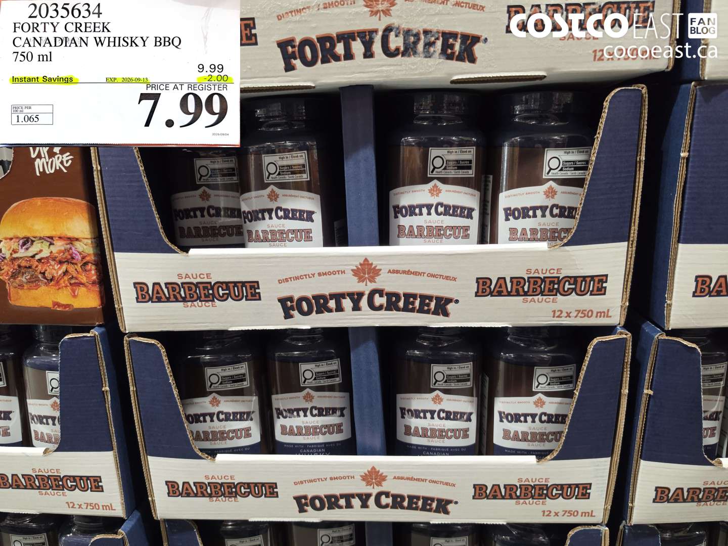 2035634 FORTY CREEK CANADIAN WHISKY BBQ 750 ML ($2.00 INSTANT SAVINGS EXPIRES ON 2026-09-13) $7.99