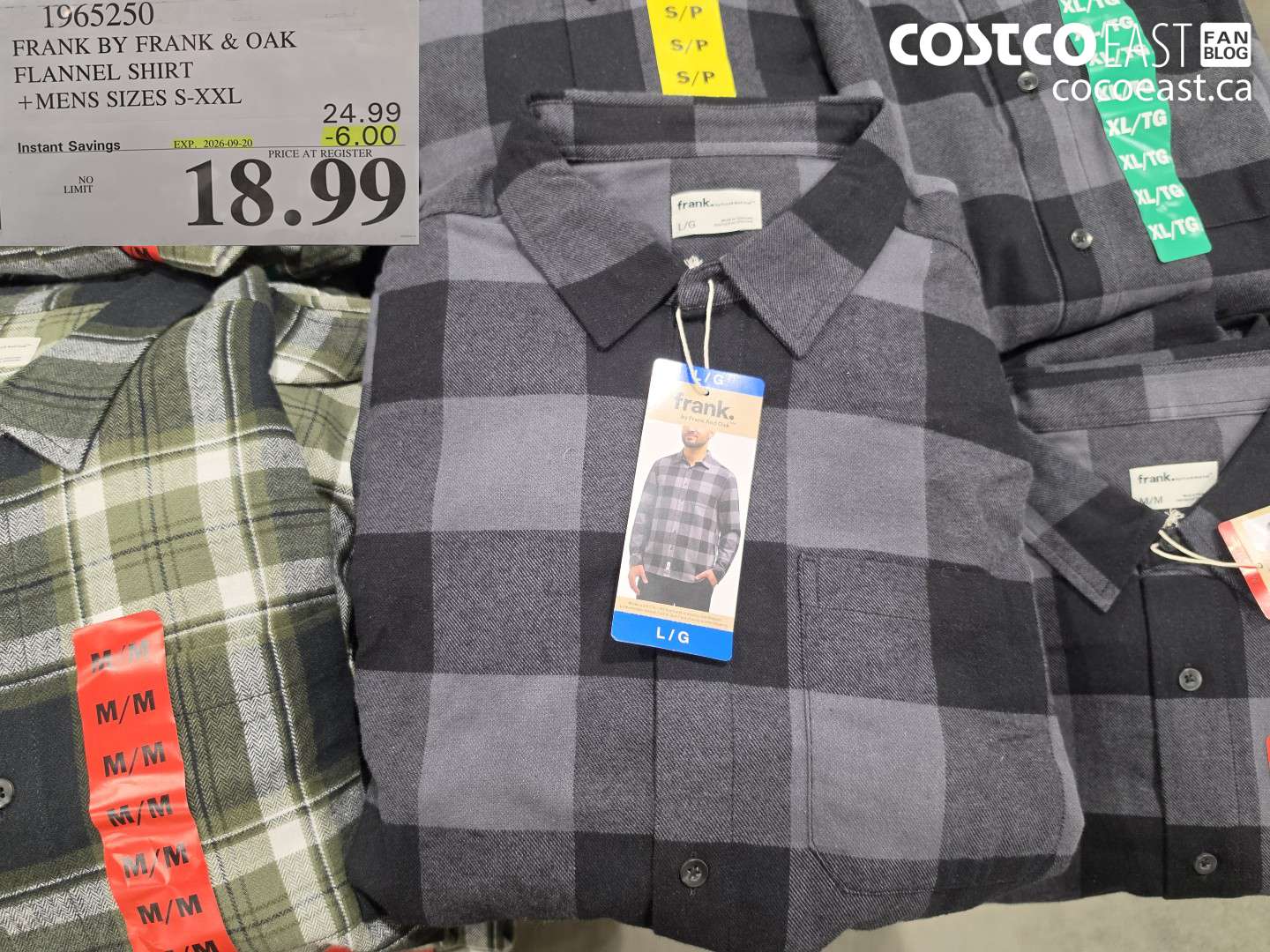 1965250 FRANK BY FRANK & OAK FLANNEL SHIRT +MENS SIZES S-XXL ($6.00 INSTANT SAVINGS EXPIRES ON 2026-09-20) $18.99