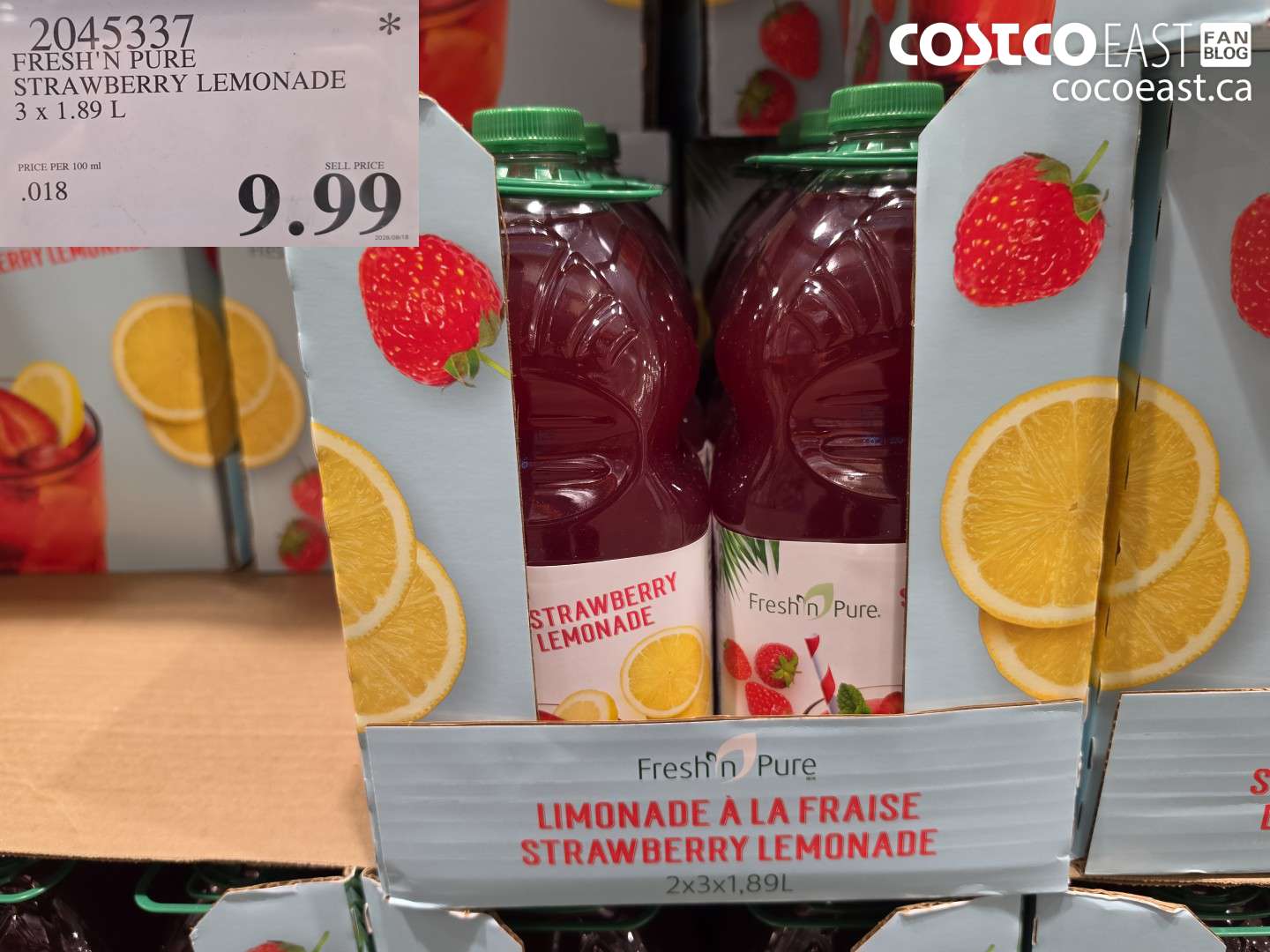 2045337 FRESH'N PURE STRAWBERRY LEMONADE 3 X 1.89 L $9.99