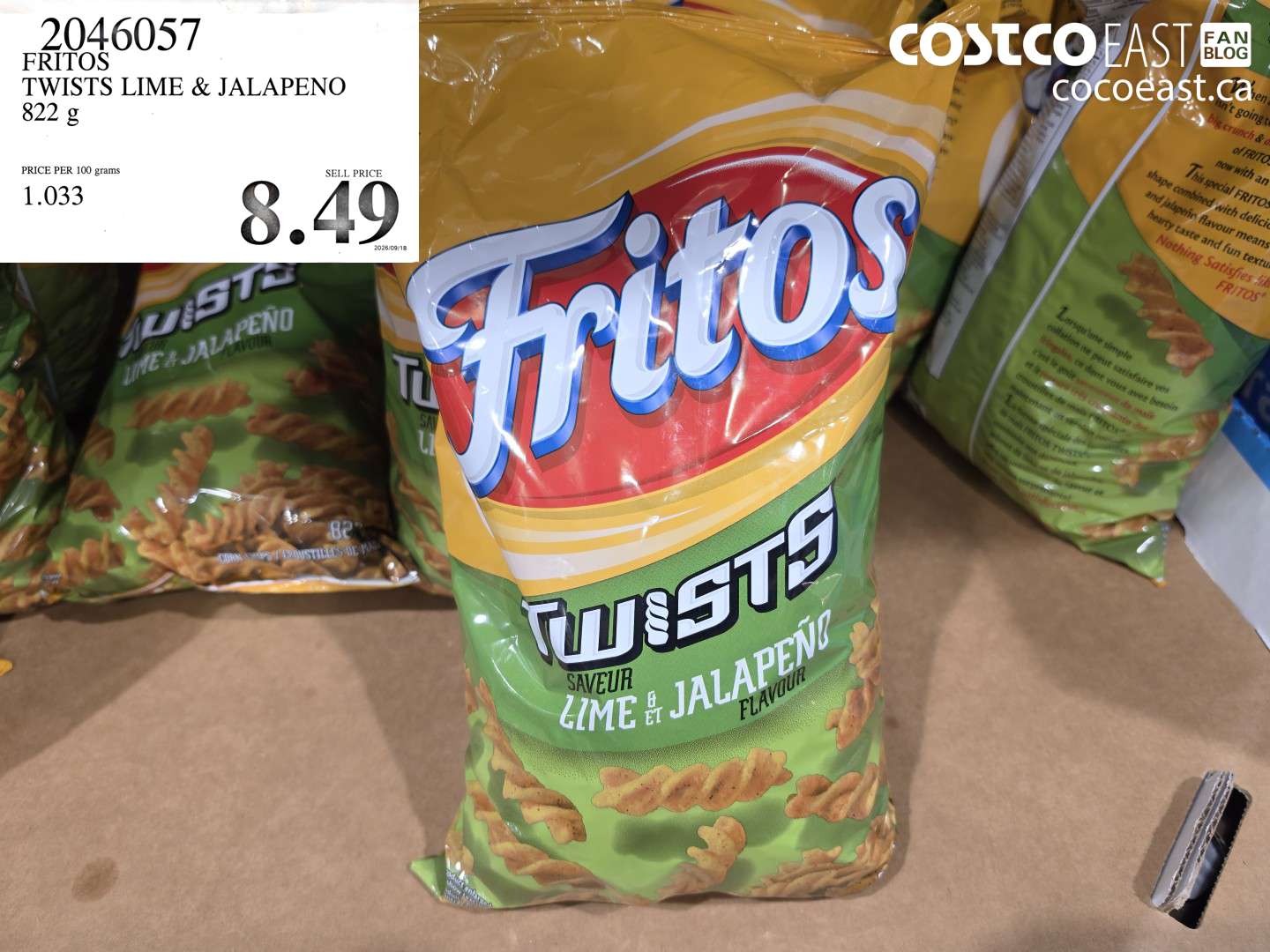 2046057 FRITOS TWISTS LIME & JALAPENO 822 G $8.49