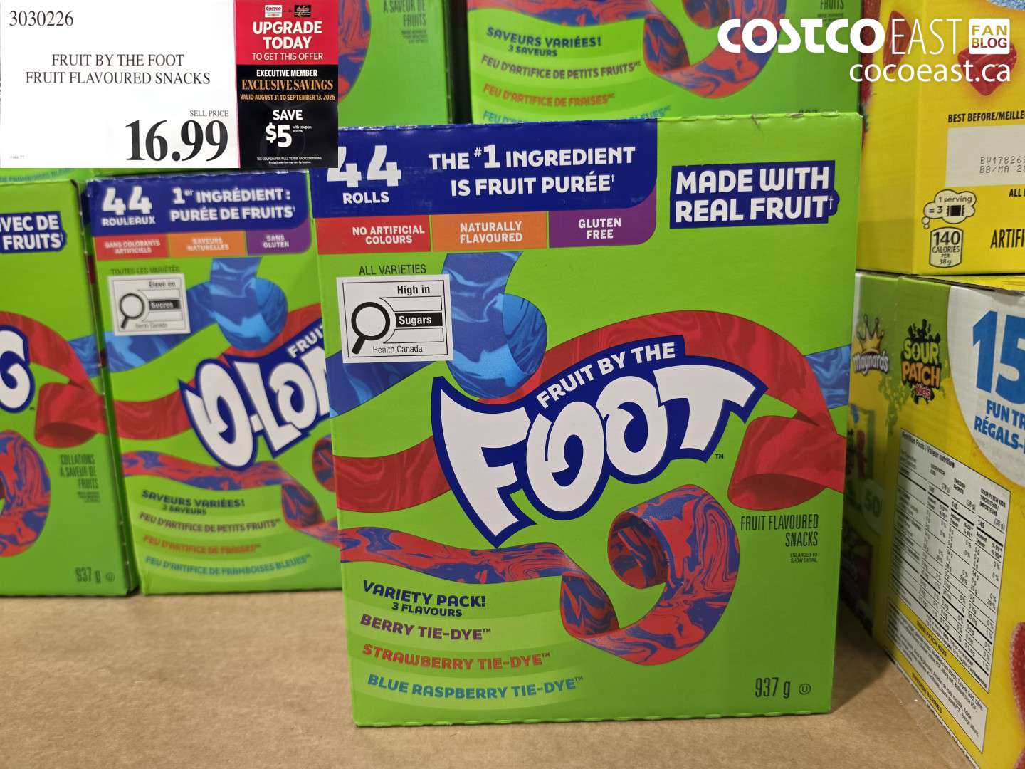 3030226 FRUIT BY THE FOOT FRUIT FLAVOURED SNACKS ($5.00 INSTANT SAVINGS EXPIRES ON 2026-09-13) $11.99