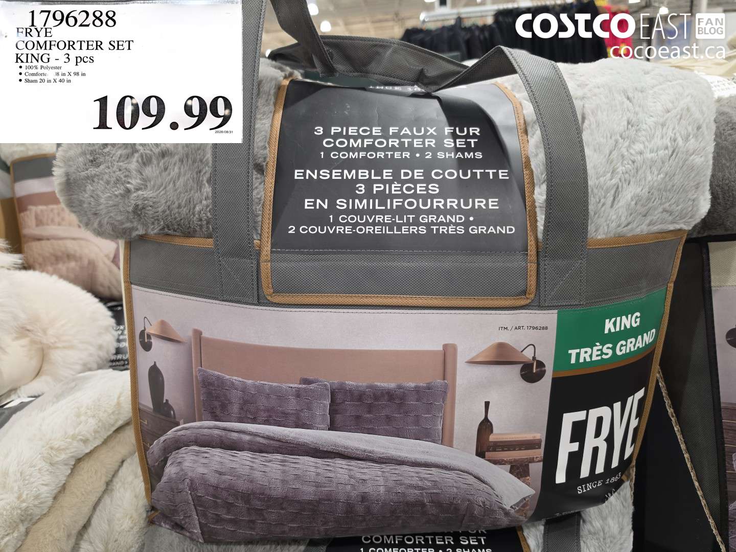 1796288 FRYE COMFORTER SET KING - 3 PCS $109.99
