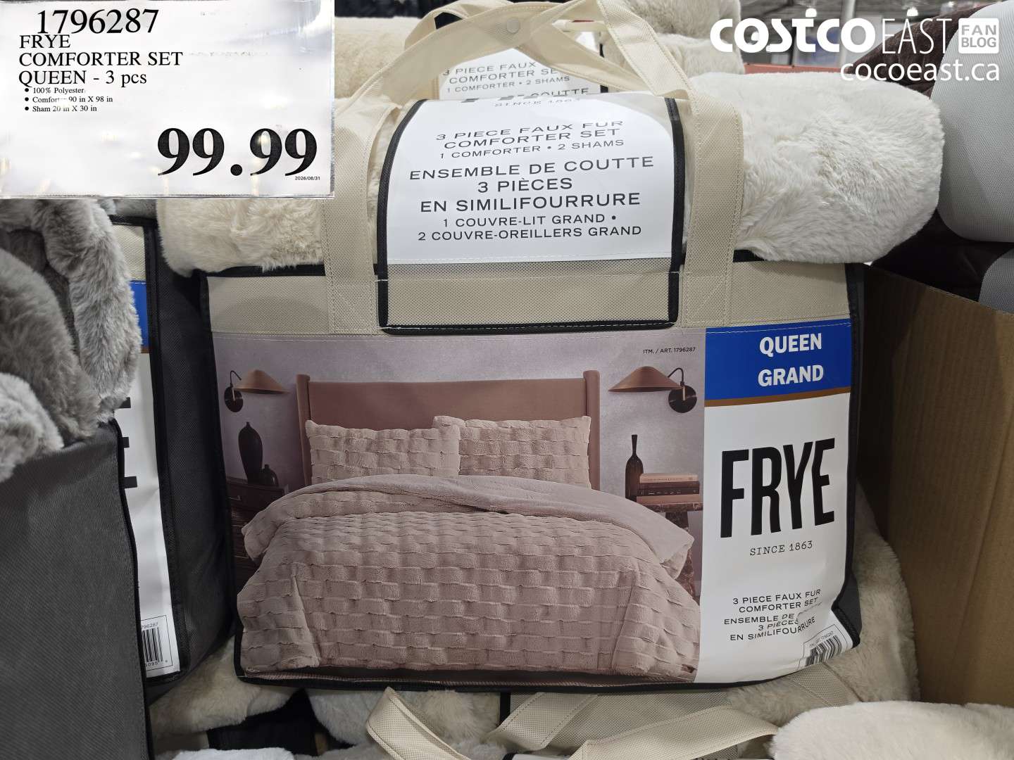 1796287 FRYE COMFORTER SET QUEEN - 3 PCS $99.99