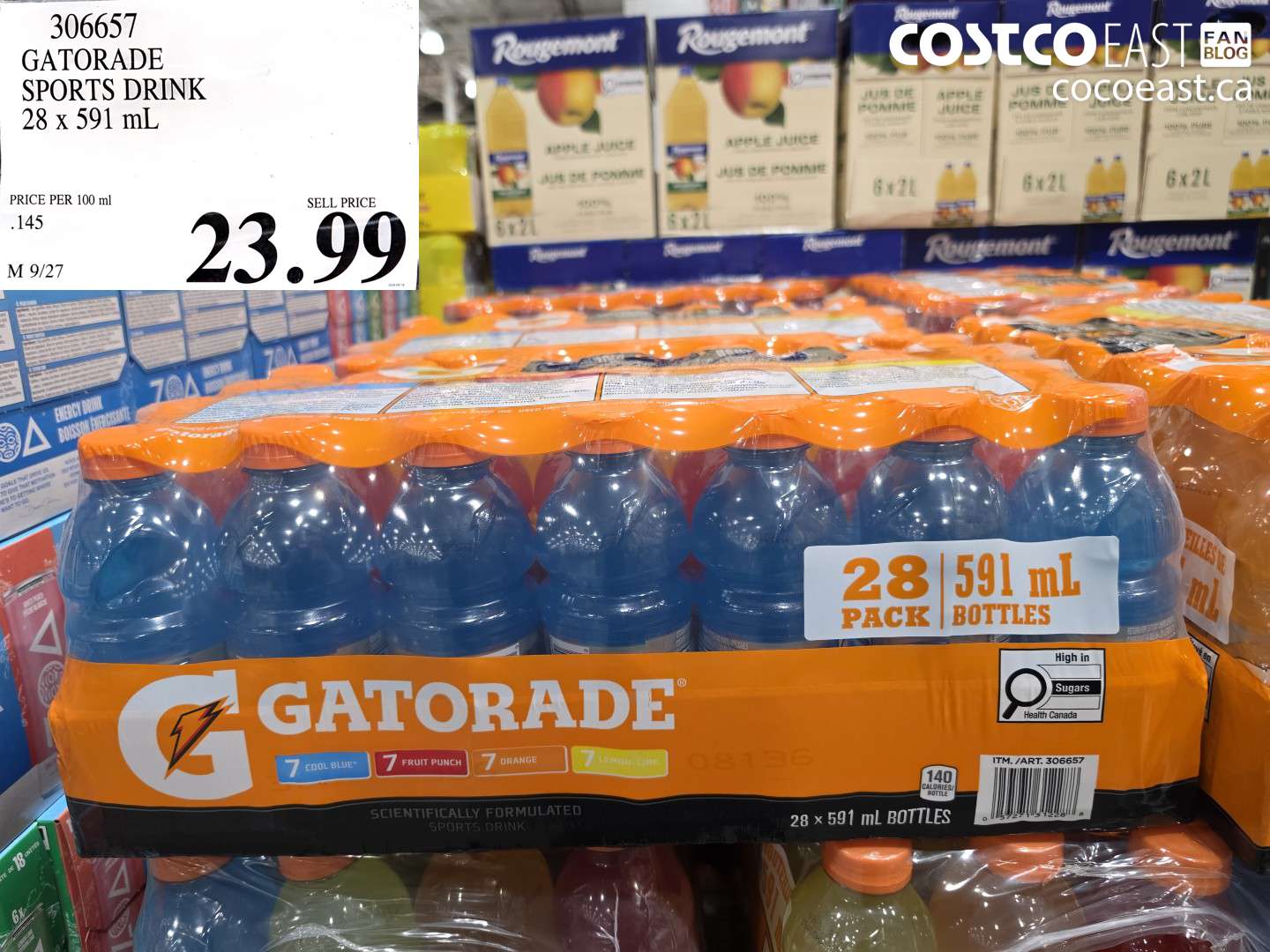 306657 GATORADE SPORTS DRINK 28 X 591 ML $23.99