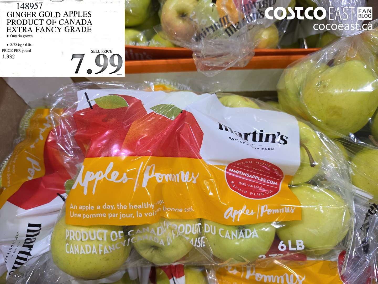 148957 GINGER GOLD APPLES PRODUCT OF CANADA EXTRA FANCY GRADE $7.99