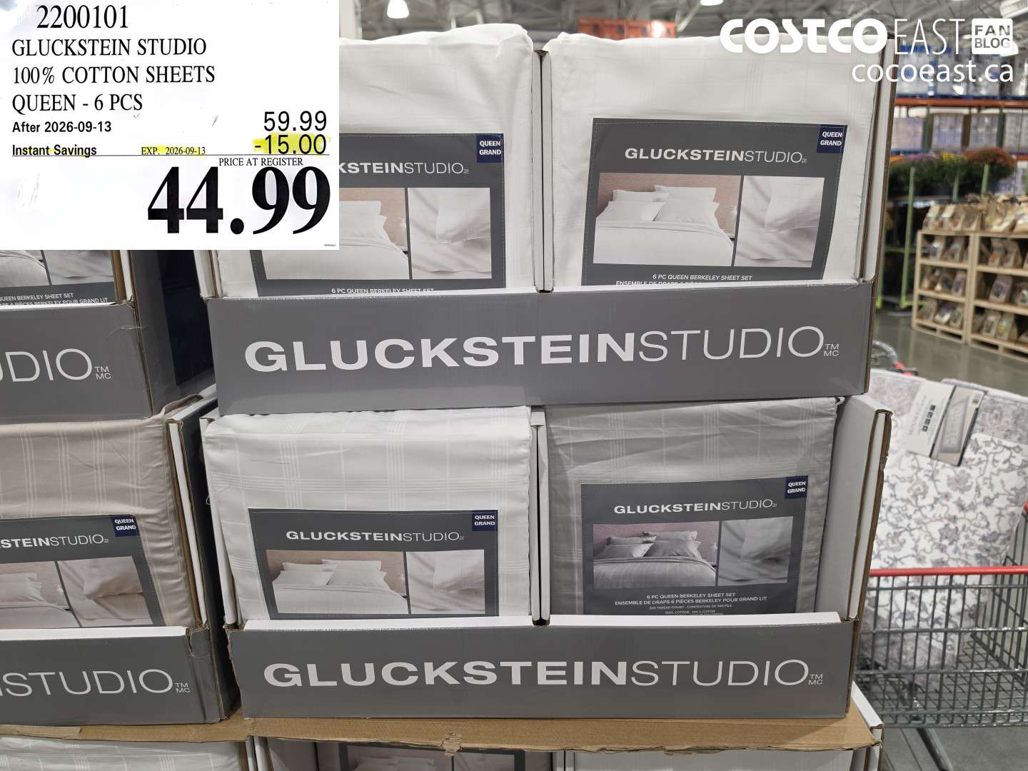 2200101 GLUCKSTEIN STUDIO 100% COTTON SHEETS QUEEN - 6 PCS ($15.00 INSTANT SAVINGS EXPIRES ON 2026-09-13) $44.99