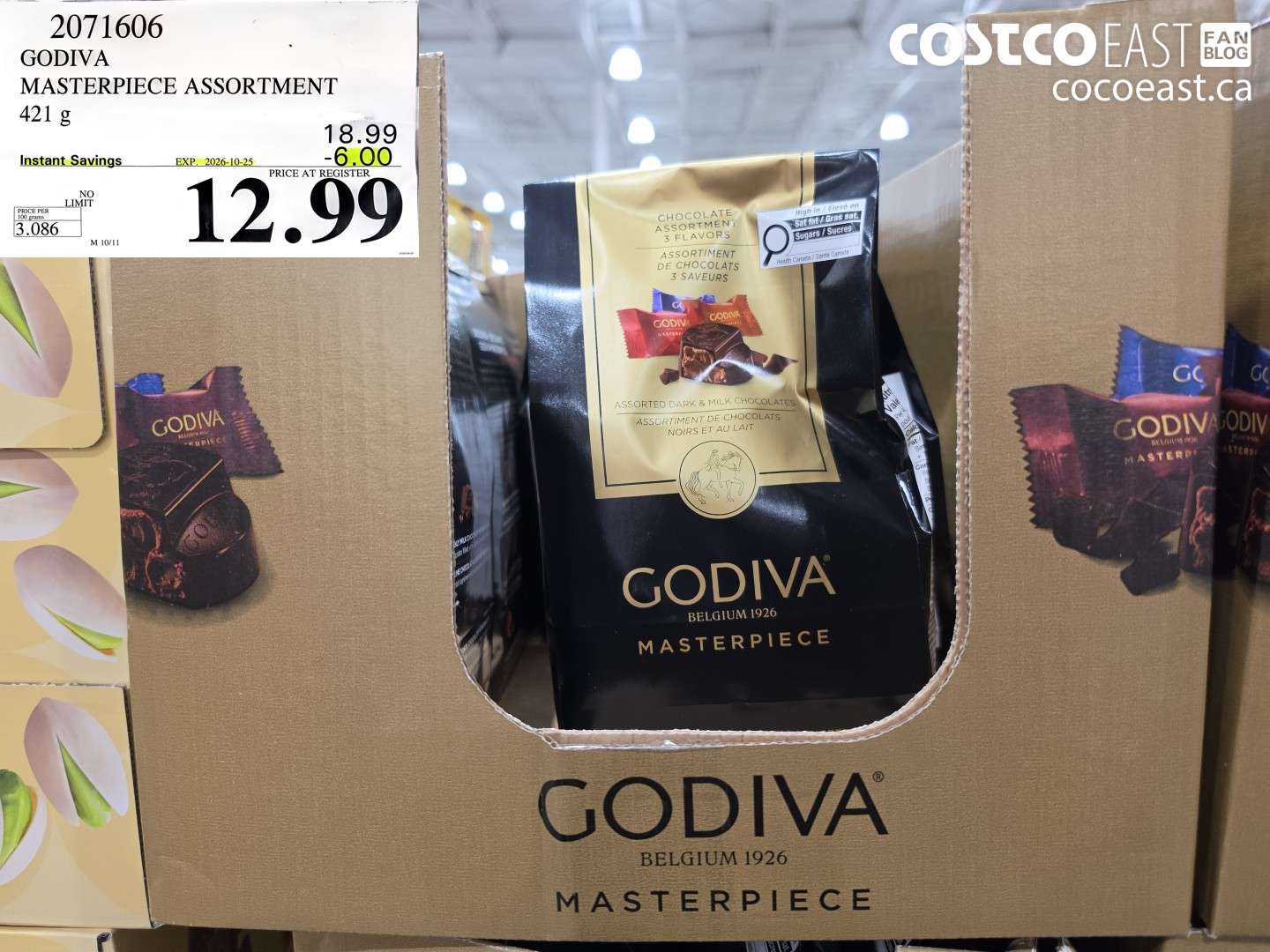 2071606 GODIVA MASTERPIECE ASSORTMENT 421 G ($6.00 INSTANT SAVINGS EXPIRES ON 2026-10-25) $12.99