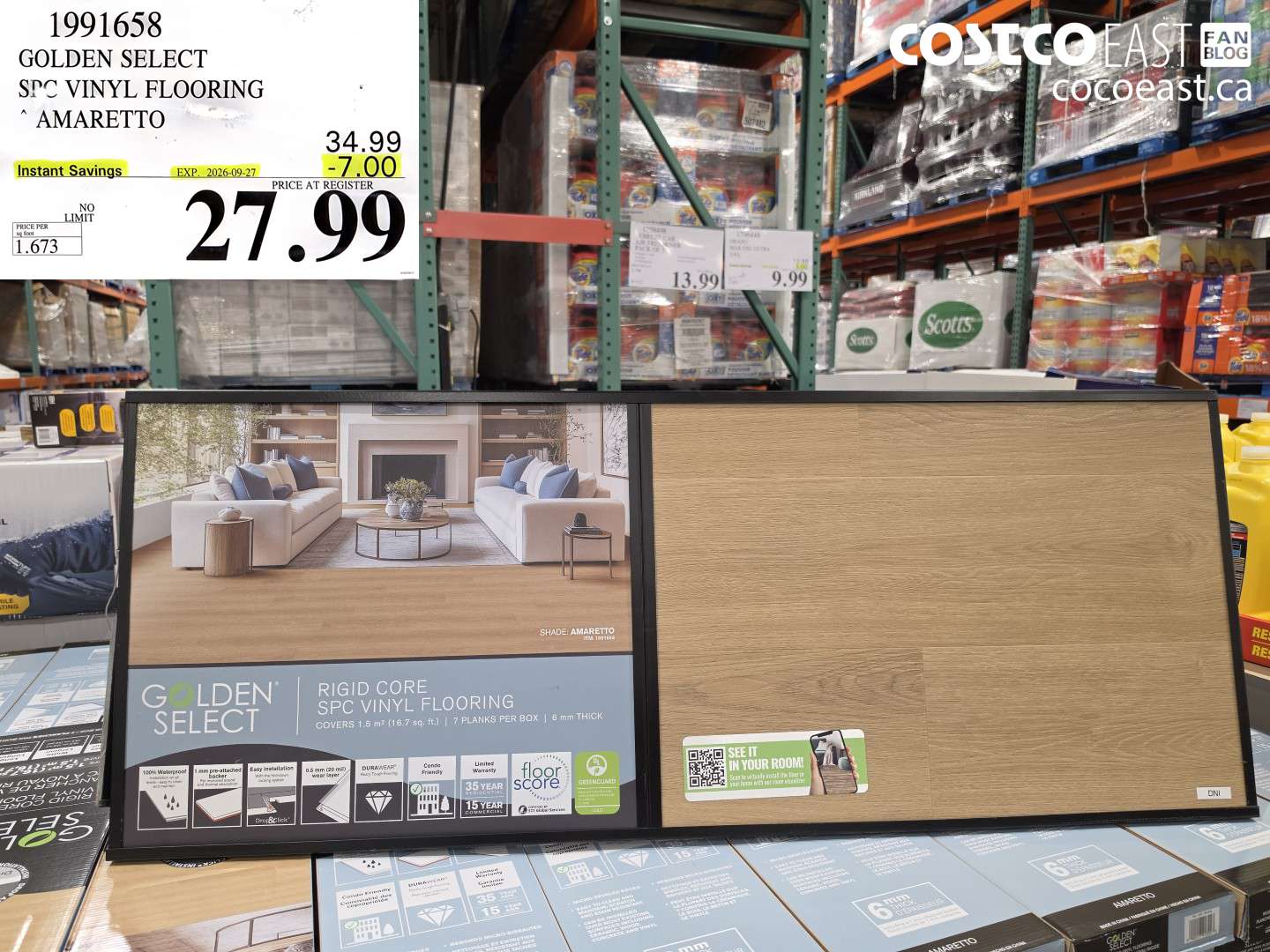 1991658 GOLDEN SELECT SPC VINYL FLOORING AMARETTO ($7.00 INSTANT SAVINGS EXPIRES ON 2026-09-27) $27.99