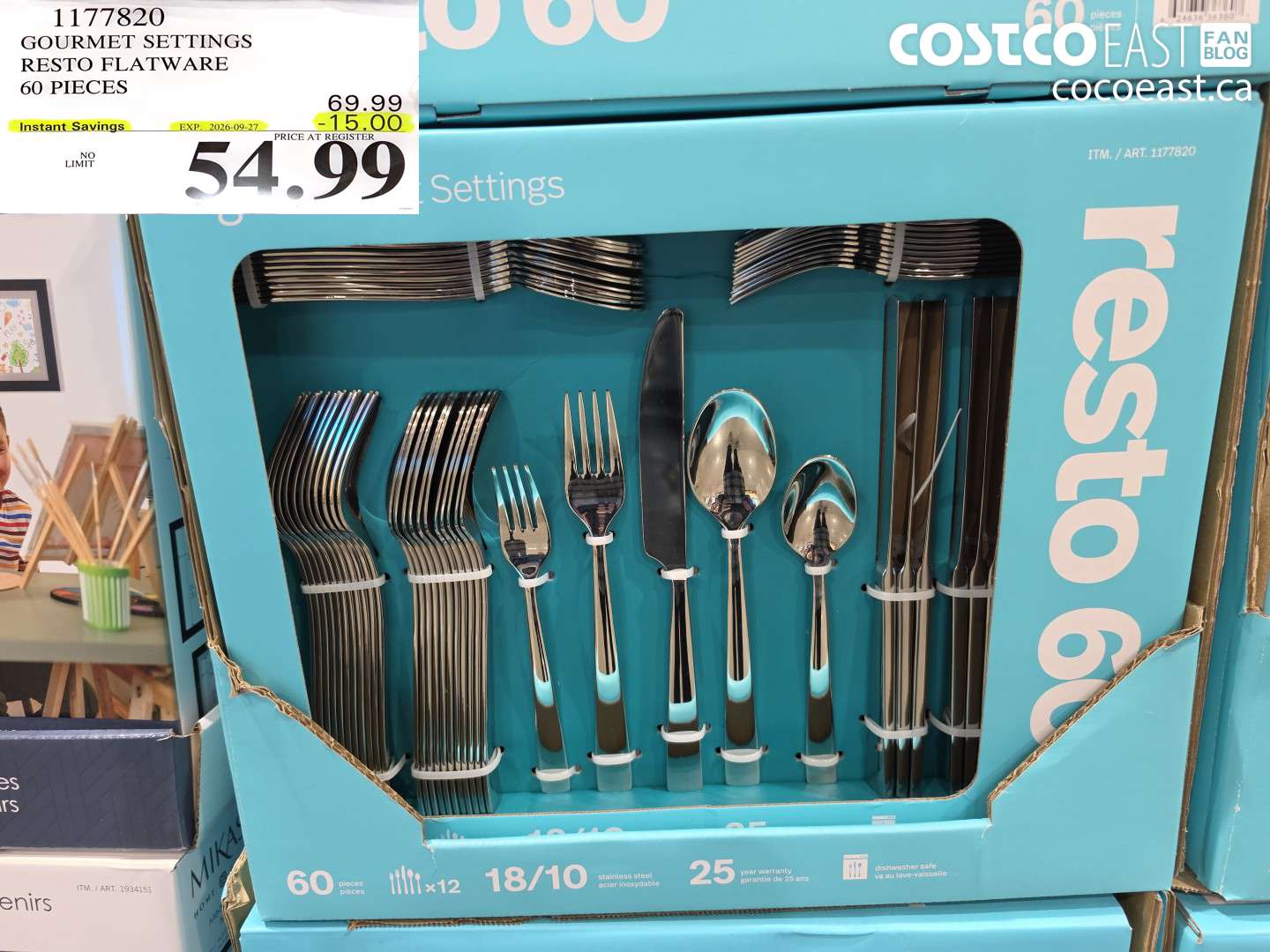 1177820 GOURMET SETTINGS RESTO FLATWARE 60 PIECES ($15.00 INSTANT SAVINGS EXPIRES ON 2026-09-27) $54.99