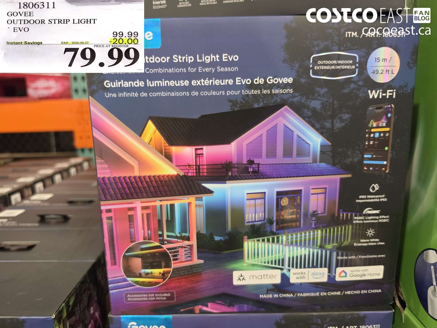 1806311 GOVEE OUTDOOR STRIP LIGHT EVO ($20.00 INSTANT SAVINGS EXPIRES ON 2026-09-27) $79.99