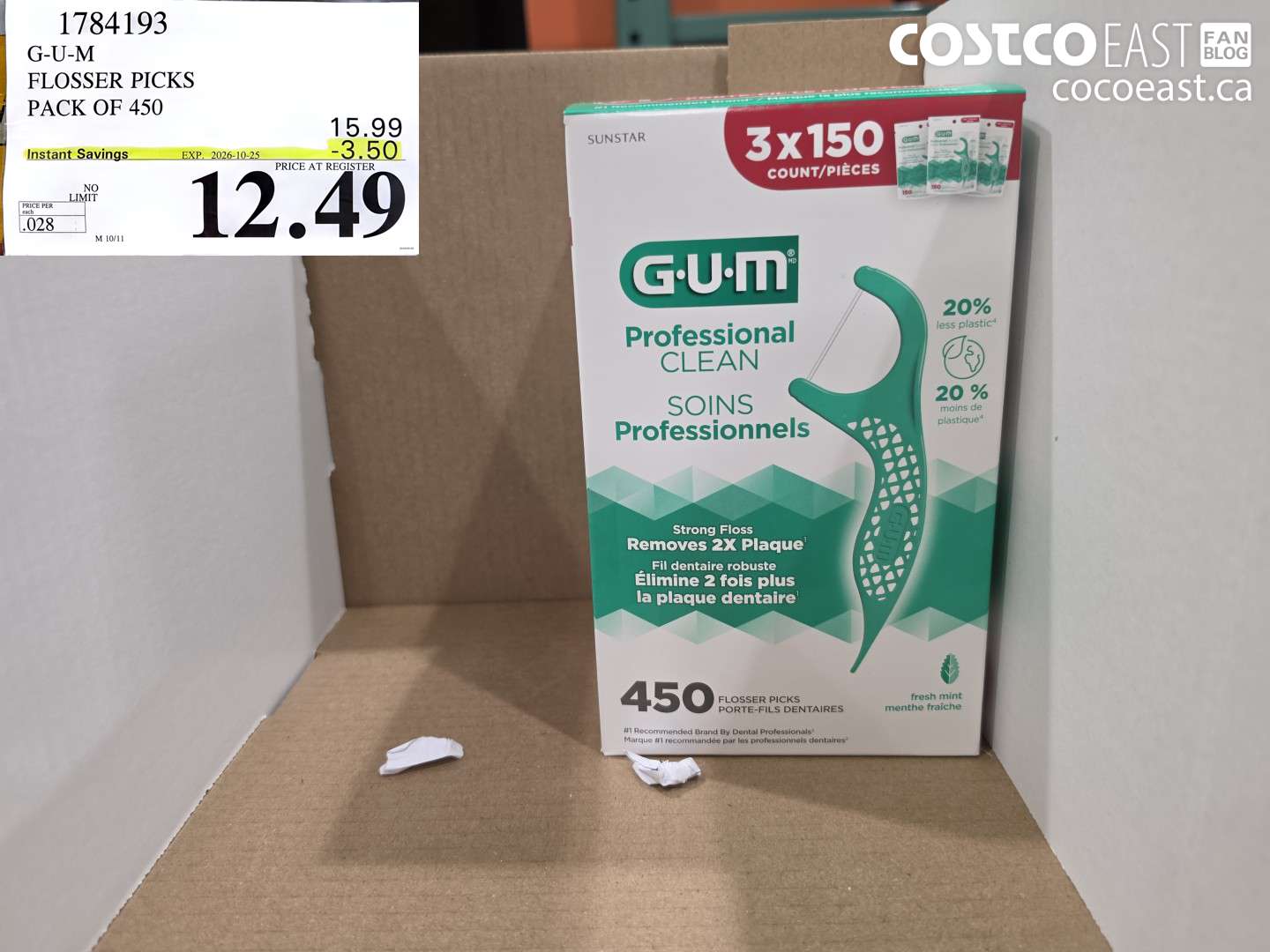 1784193 G-U-M FLOSSER PICKS PACK OF 450 ($3.50 INSTANT SAVINGS EXPIRES ON 2026-10-25) $12.49