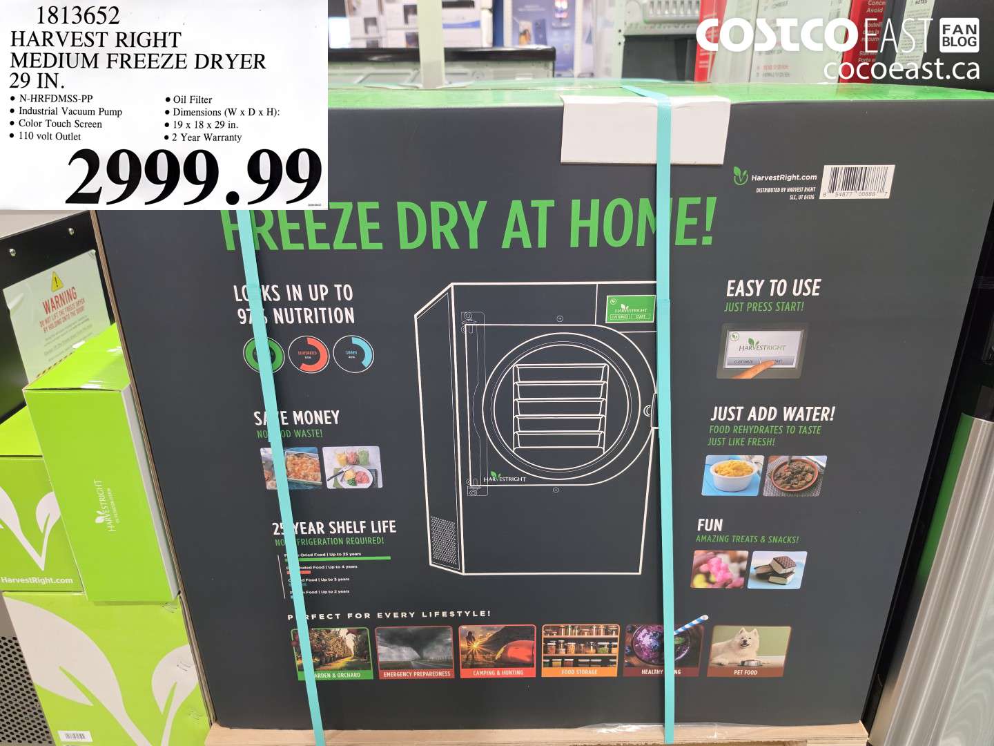 1813652 HARVEST RIGHT MEDIUM FREEZE DRYER 29 IN. $2999.99