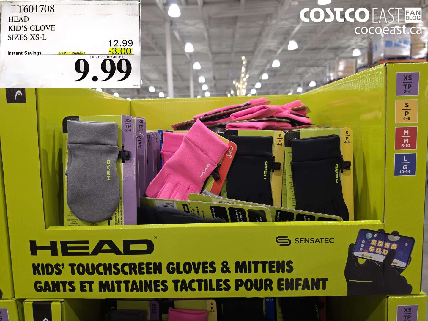 1601708 HEAD KID'S GLOVE SIZES XS-L ($3.00 INSTANT SAVINGS EXPIRES ON 2026-09-27) $9.99