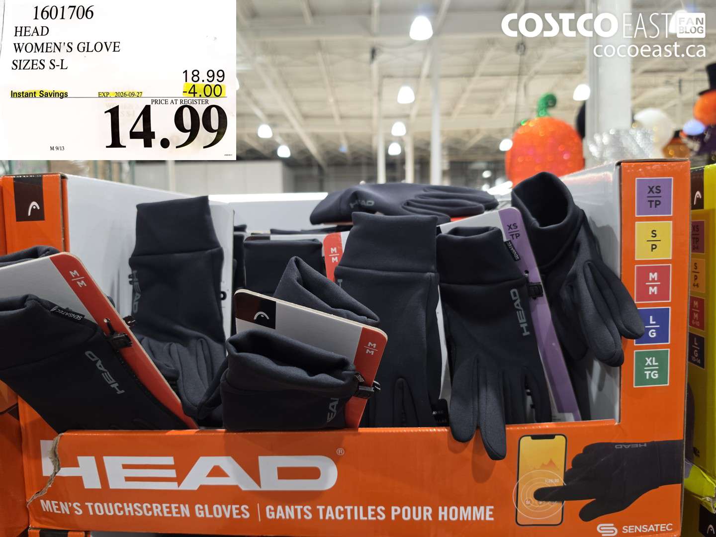 1601706 HEAD WOMEN'S GLOVE SIZES S-L ($4.00 INSTANT SAVINGS EXPIRES ON 2026-09-27) $14.99
