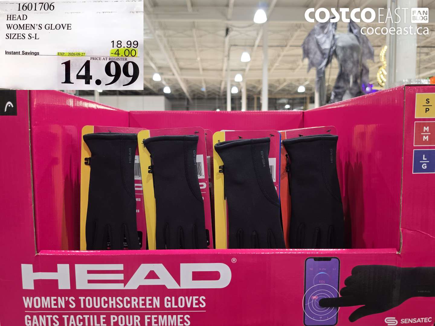 1601706 HEAD WOMEN'S GLOVE SIZES S-L ($4.00 INSTANT SAVINGS EXPIRES ON 2026-09-27) $14.99